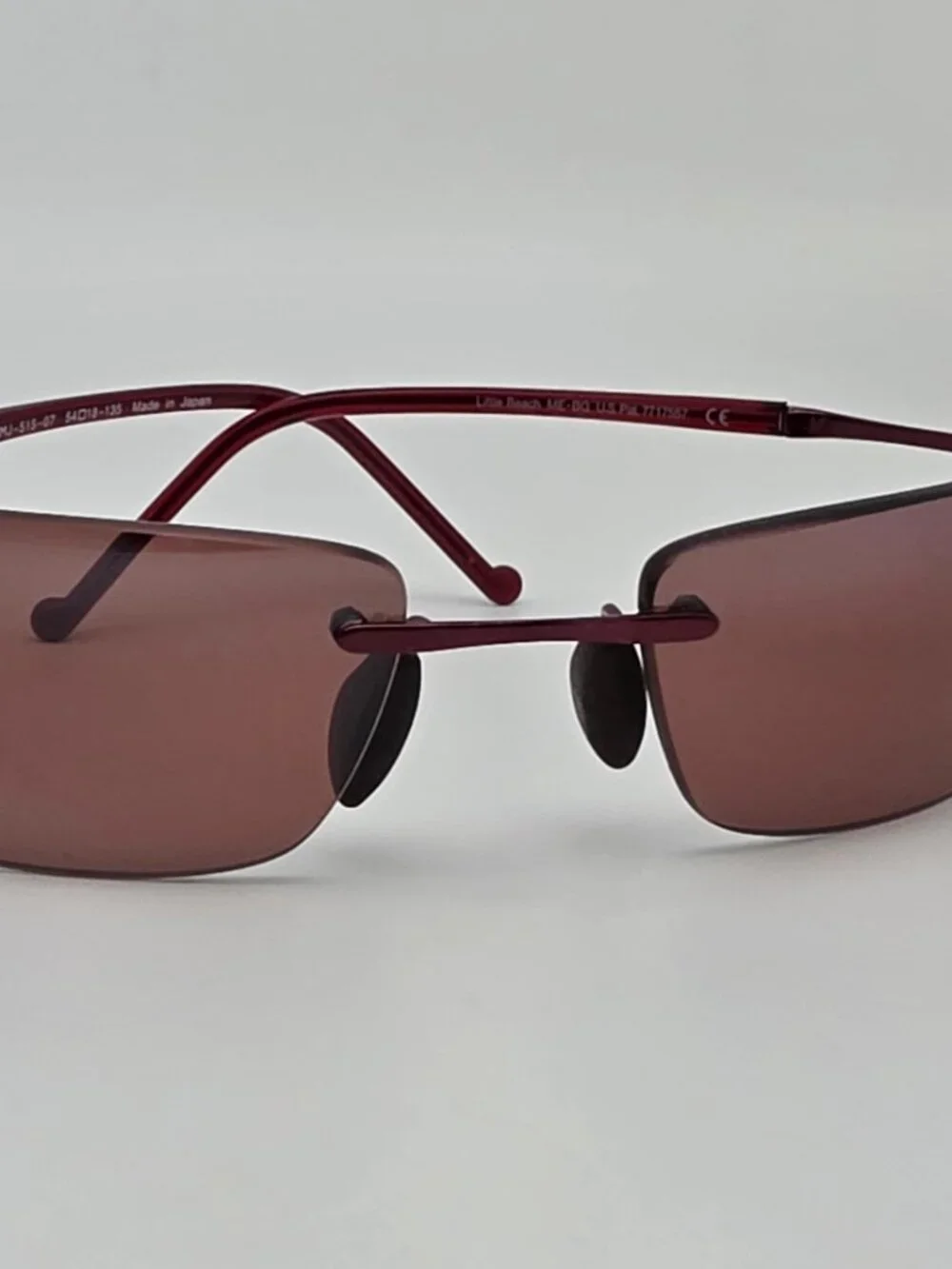 Maui Jim MJ-515-07 Little Beach Burgundy Titanium Polarized Maui Rose Sunglasses